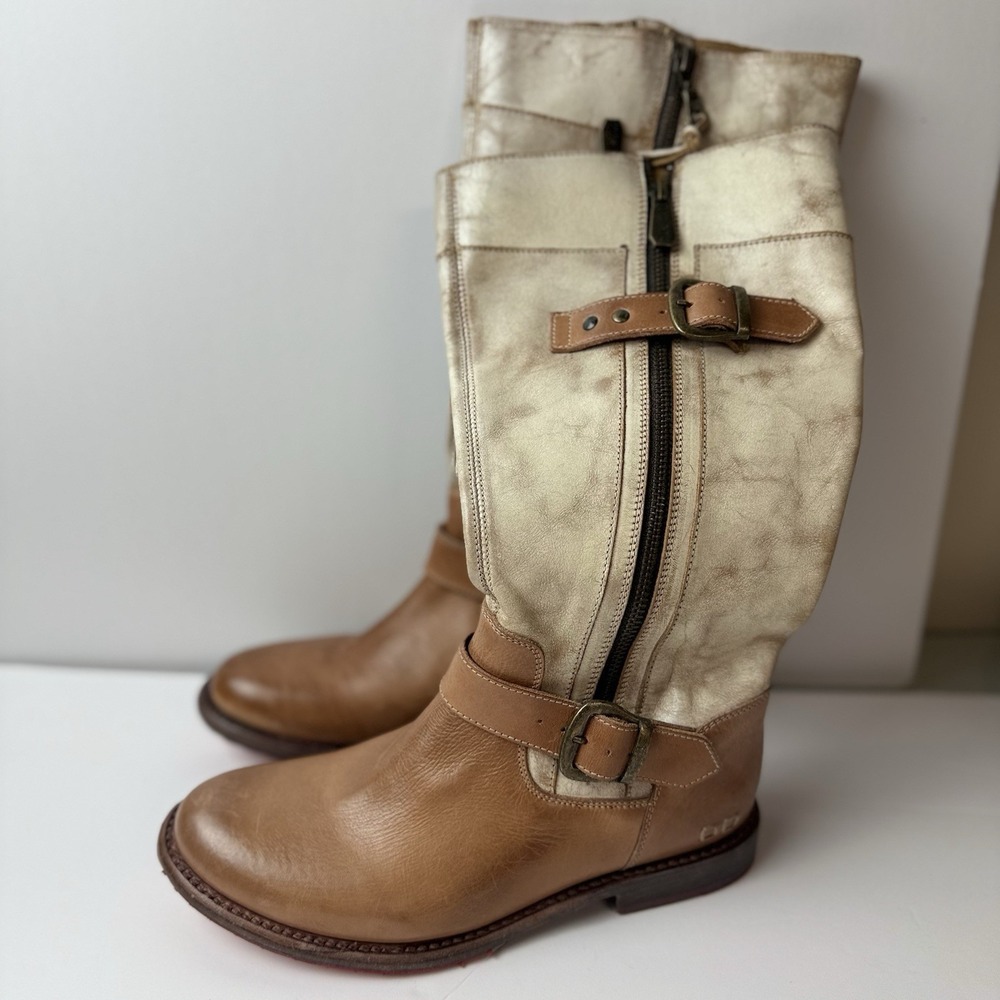 Bed Stu Gogo Lug Sole Mid-Calf Boots Buckle Leather Women's Sz 8 MSRP $345 - Picture 4 of 12